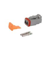 Deutsch DT Series 2 Way Plug Connector Kit with Green Band Contacts